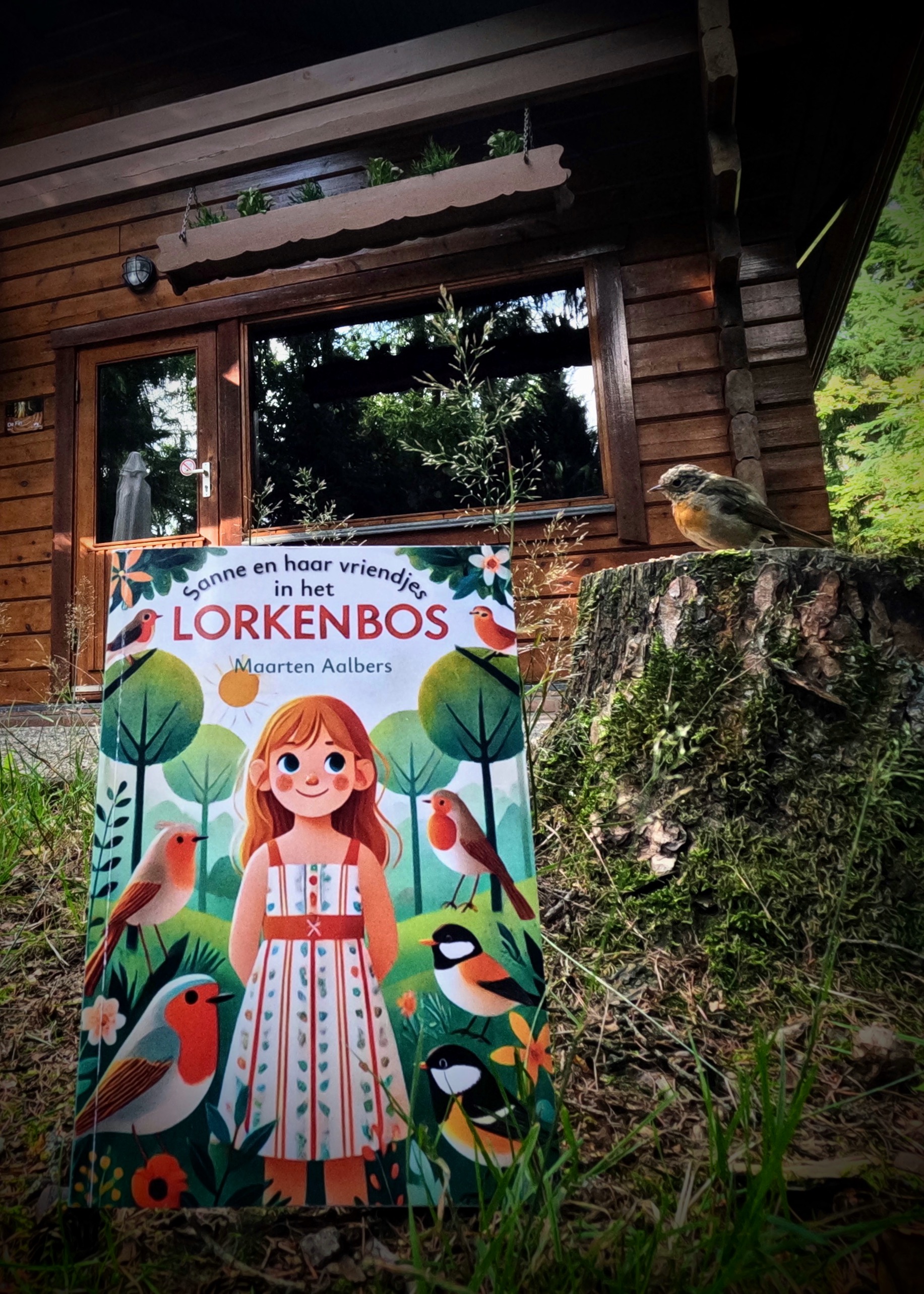 Voorleesboekje Sanne en een roodborstje bij Familiehuis de Fin