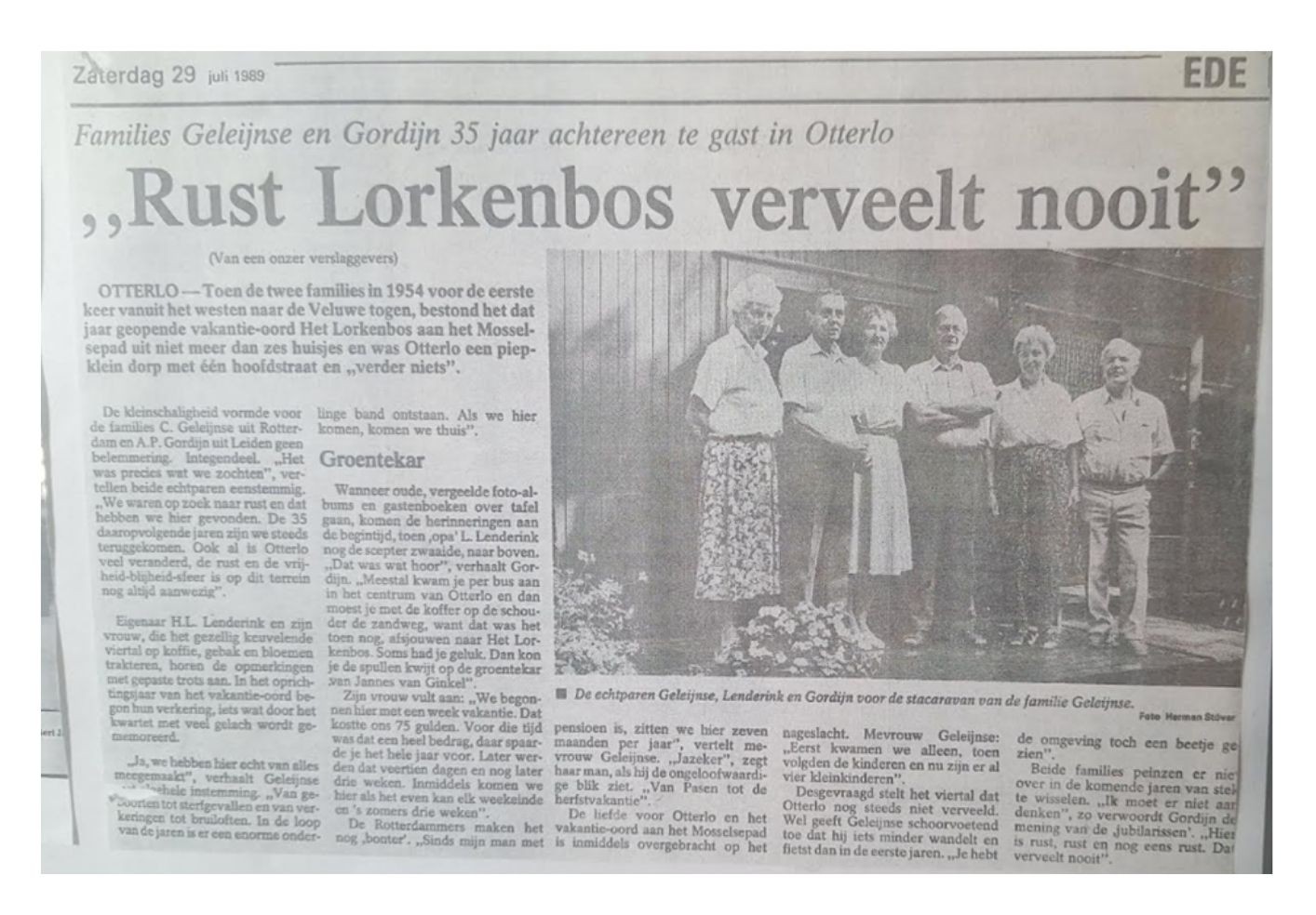 Krantenartikel Lorkenbos