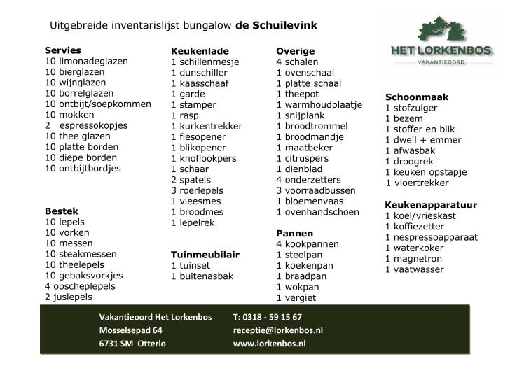 Inventaris Schuilevink