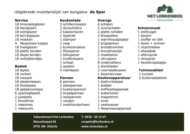 Inventaris Spar