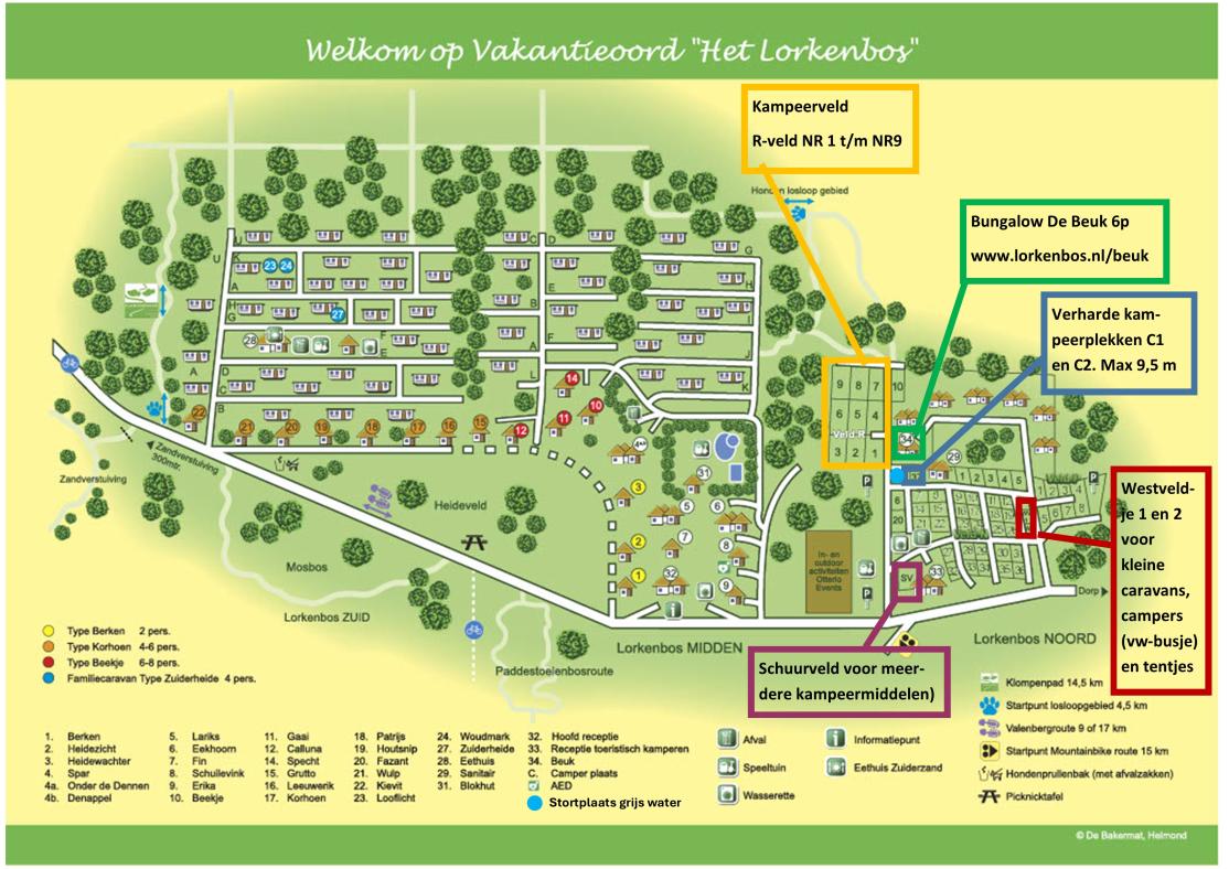 Plattegrond kamperen noord camping