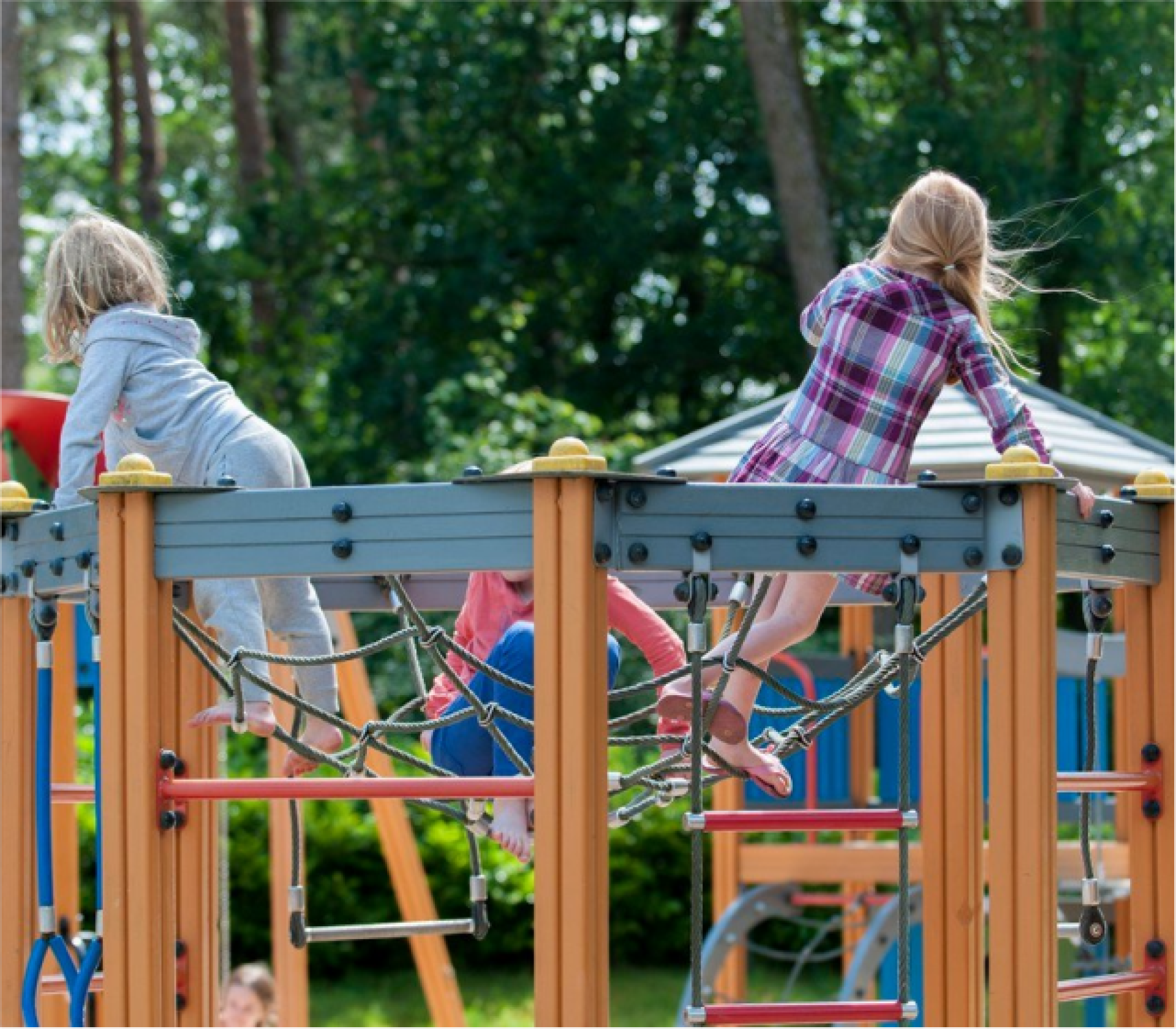 Kinderen op klimrek